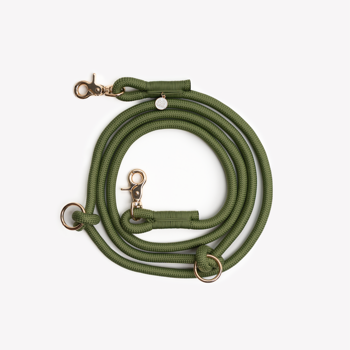 'Green' - Hands Free Dog Braided Rope Leash