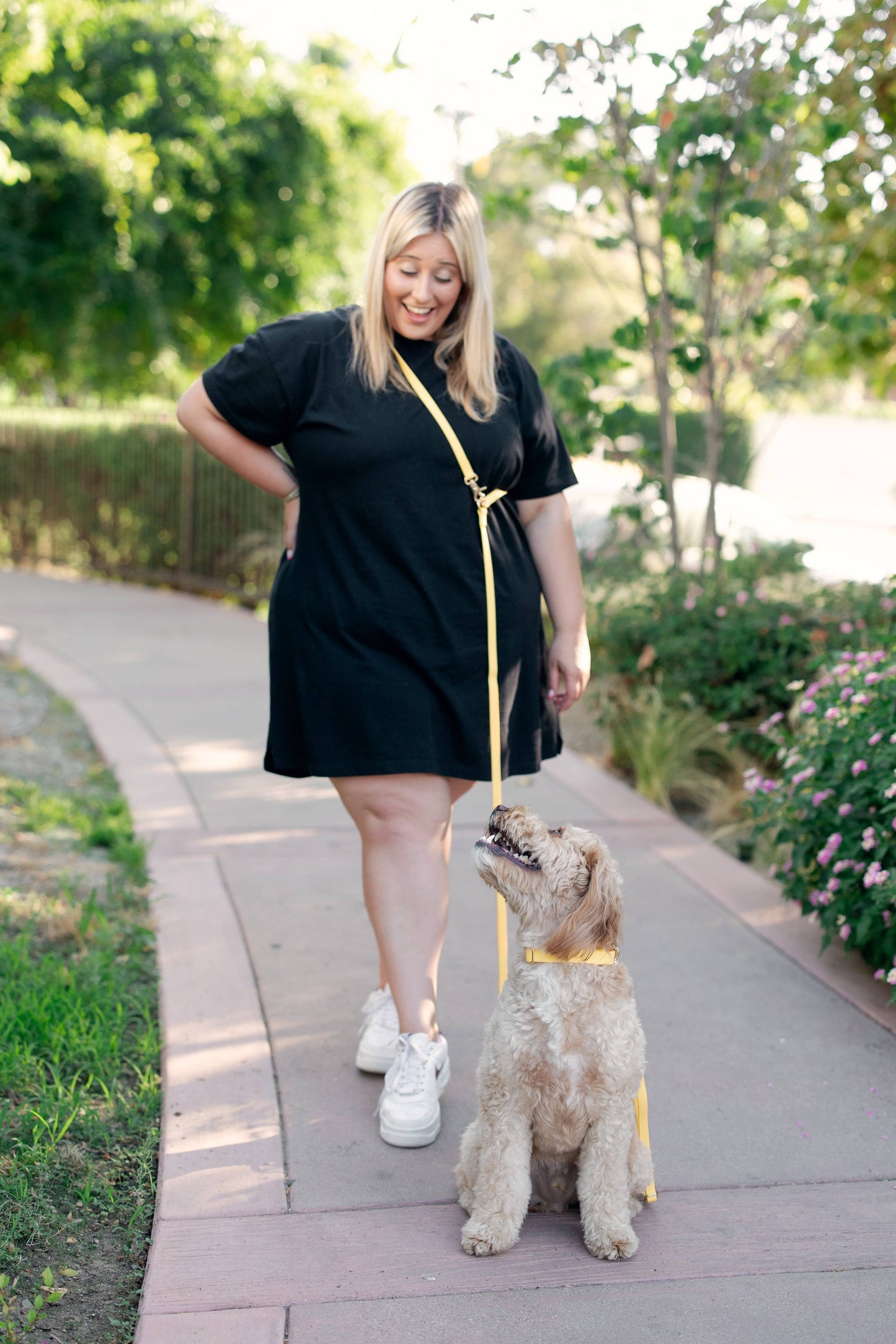 Yellow 4-in-1 Convertible Hands Free Cloud Dog Leash