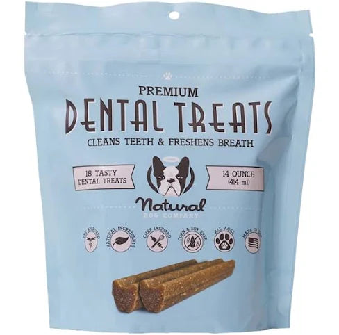 NATURAL DOG COMPANY DENTAL TREATS - 18CT
