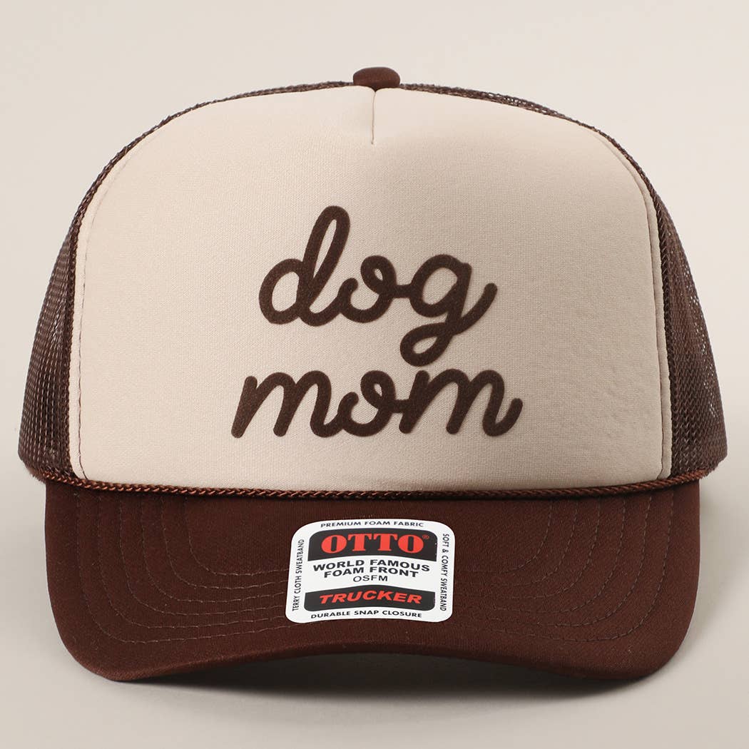 Dog Mom Letter Logo Printed Foam Mesh Back Cap