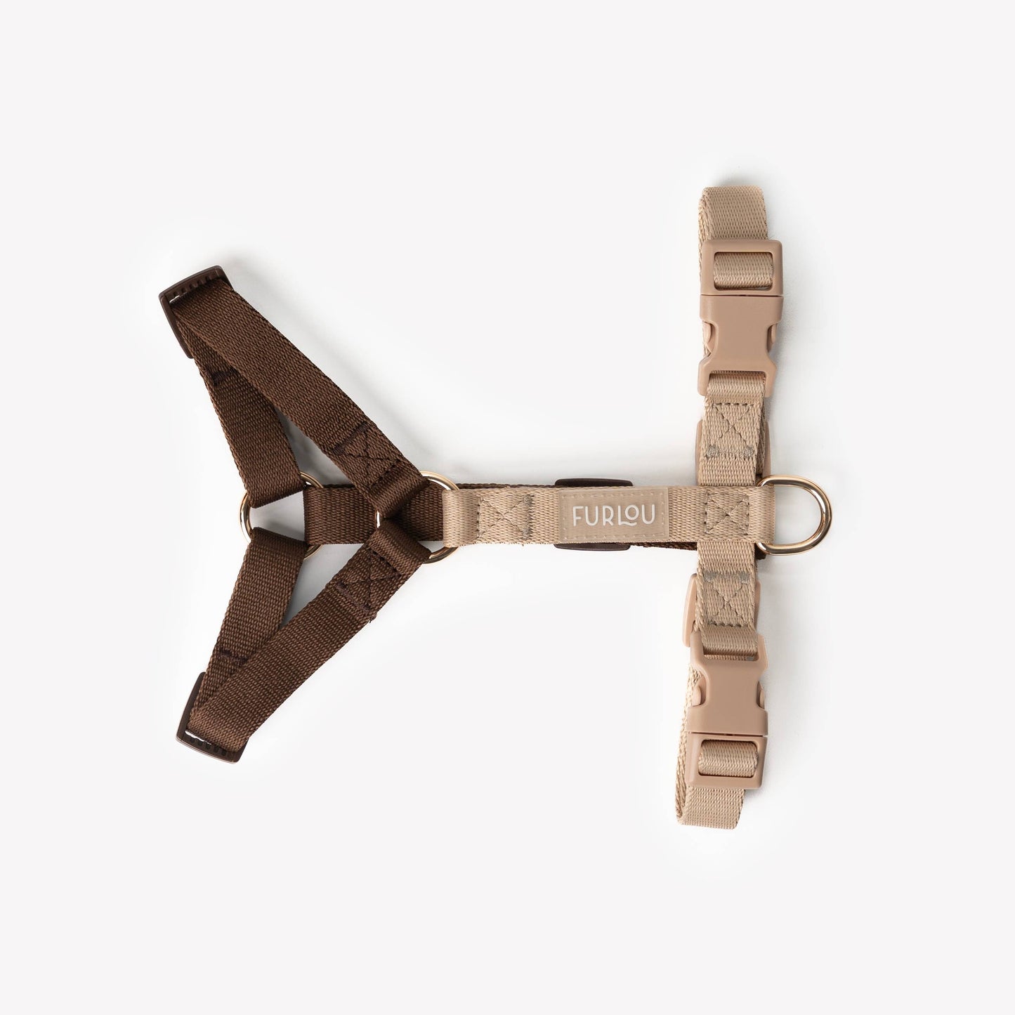 'Brown + Tan - Strap Dog Harness'