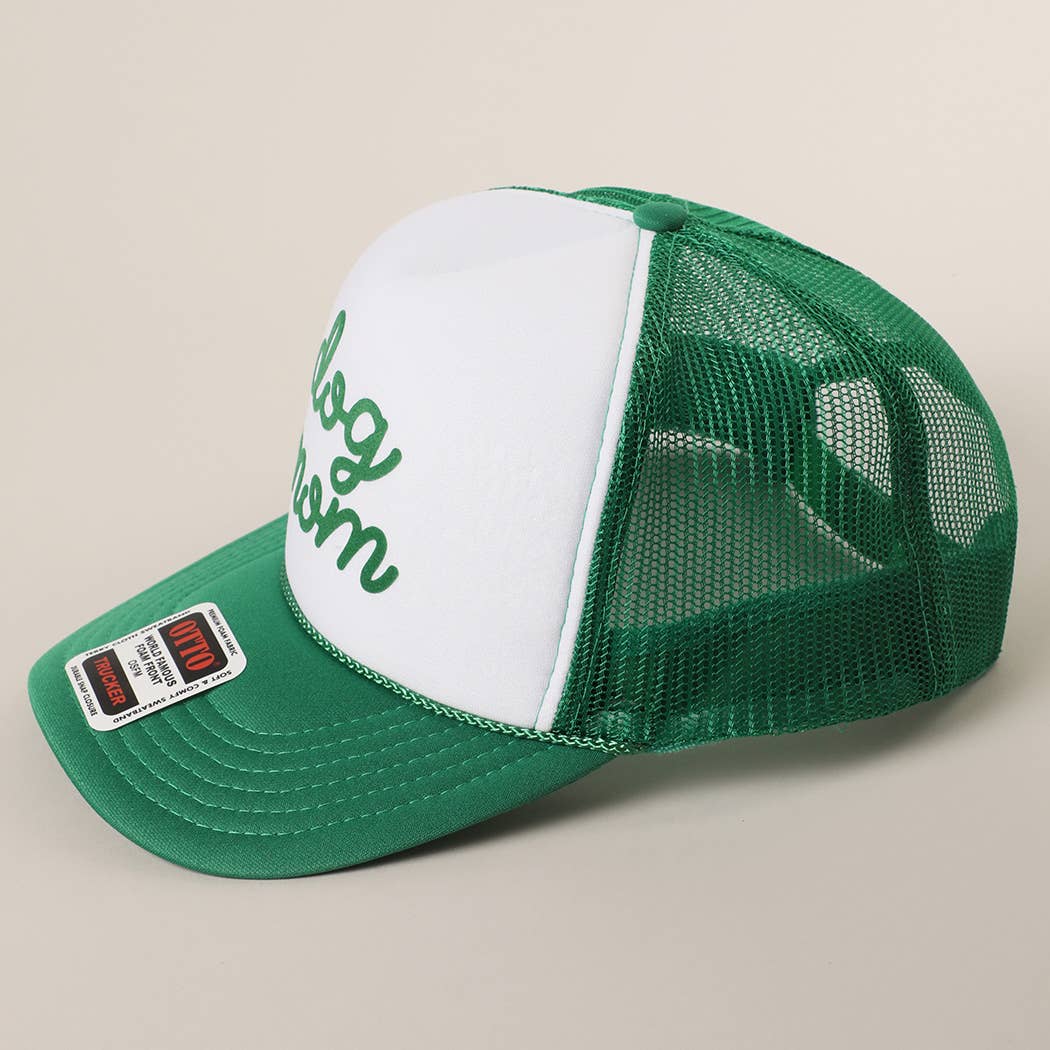 Dog Mom Letter Logo Printed Foam Mesh Back Cap