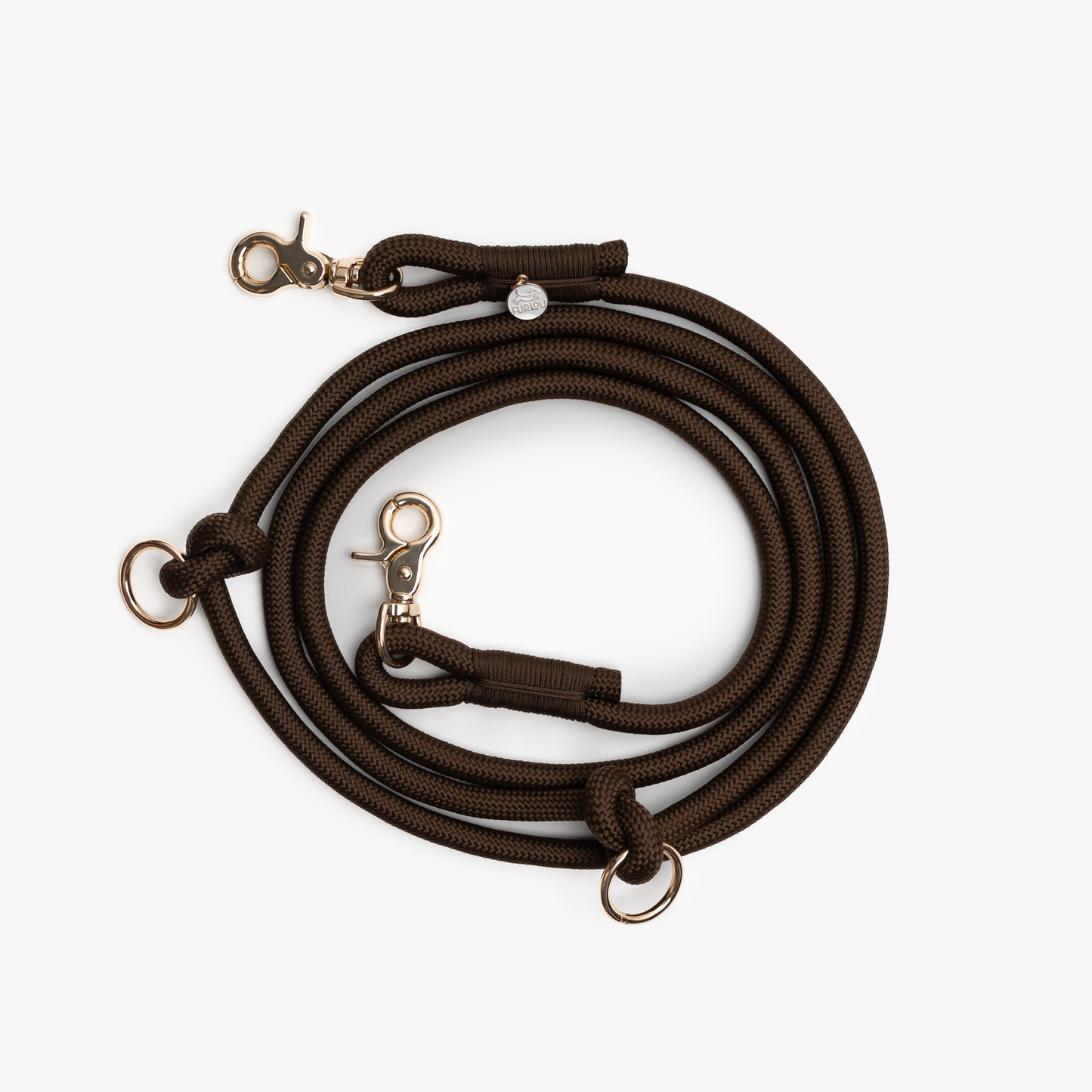 'Brown' - Hands Free Dog Braided Rope Leash