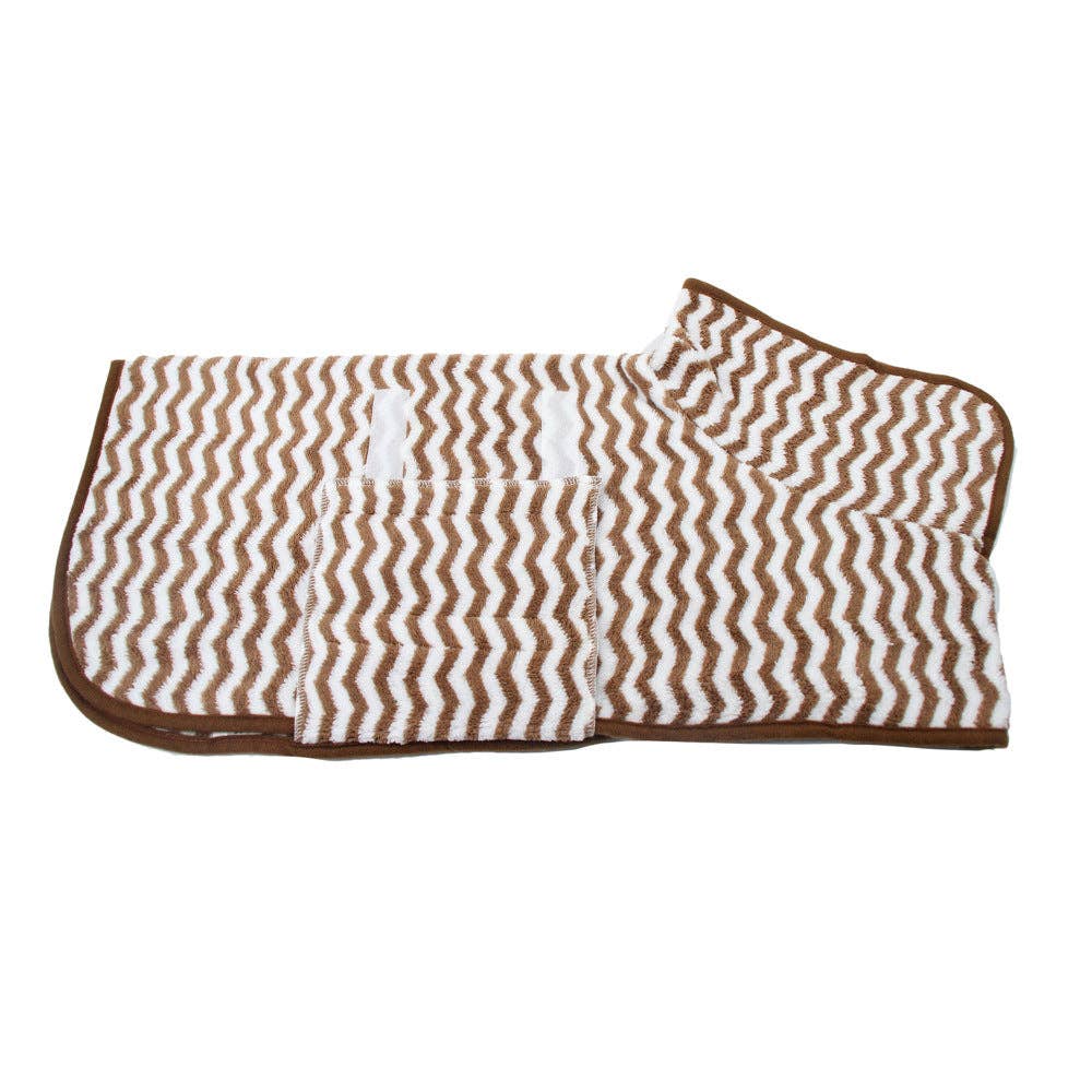 Ozzie - Dog Drying Bathrobe Stripe Print