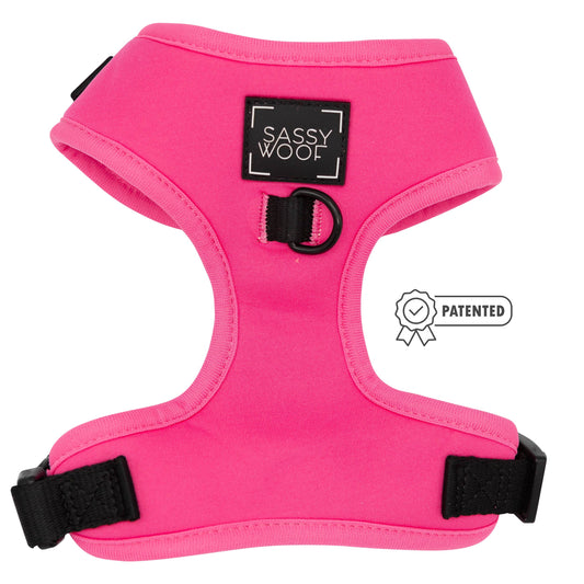 Dog Adjustable Harness - Neon Pink (Mother's Day)