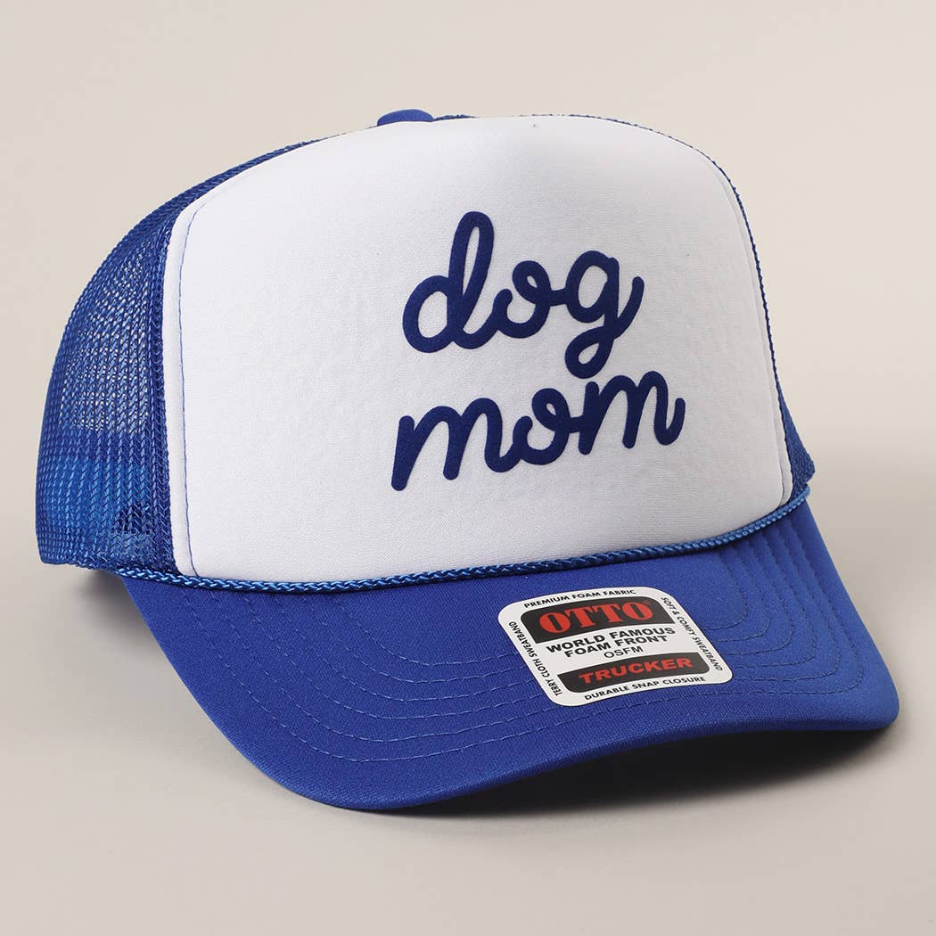 Dog Mom Letter Logo Printed Foam Mesh Back Cap