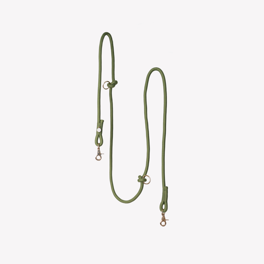 'Green' - Hands Free Dog Braided Rope Leash