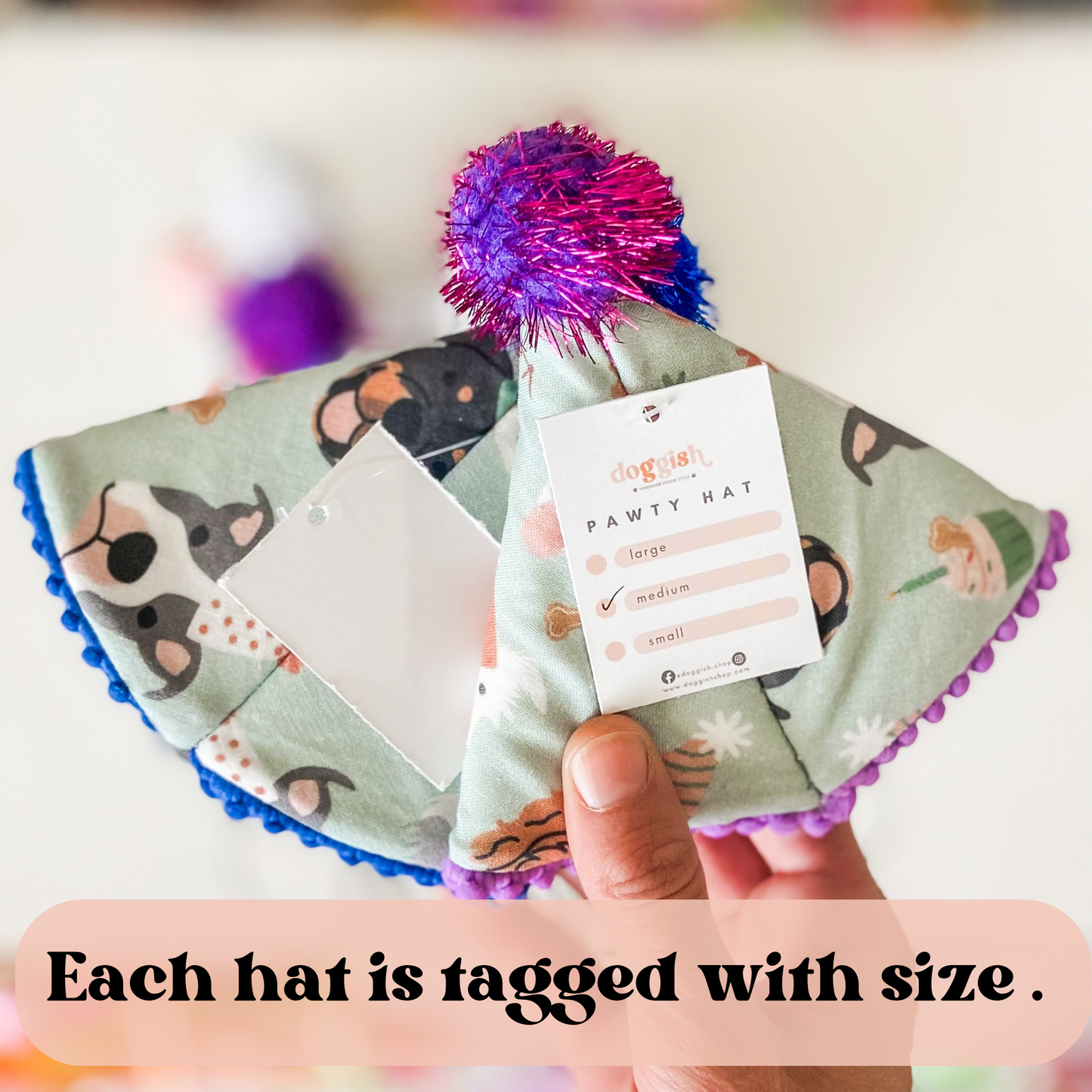 Dark rainbow Gotcha day Pawty hat dog birthday hat