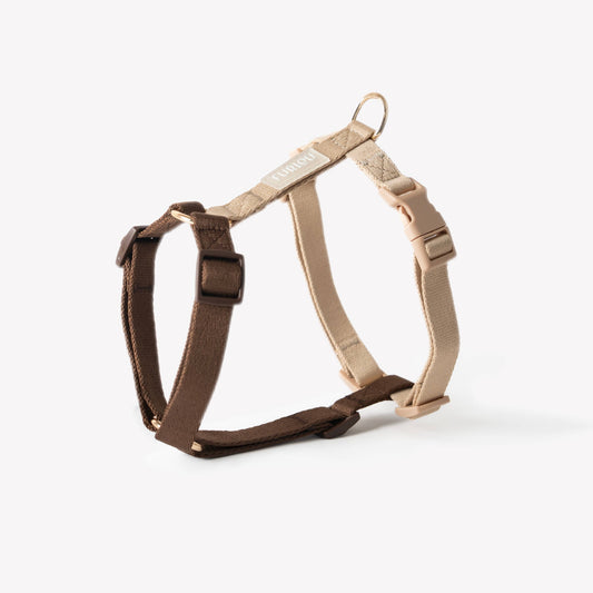 'Brown + Tan - Strap Dog Harness'