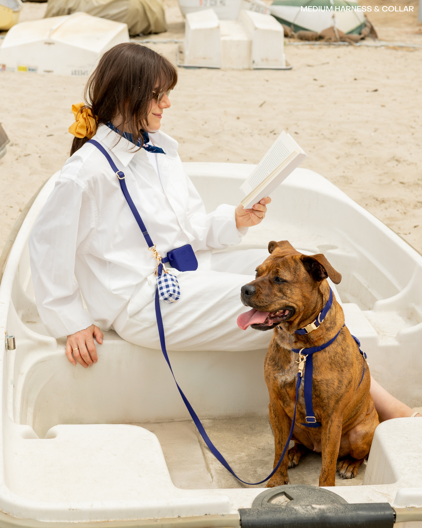 Navy 4-in-1 Convertible Hands Free Cloud Dog Leash