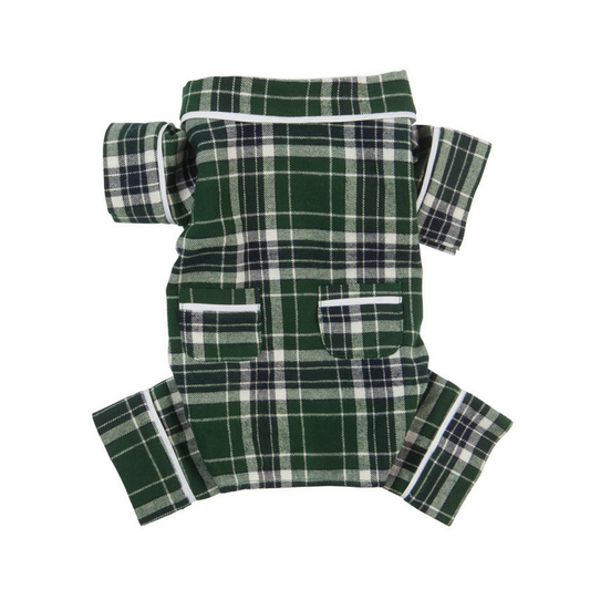 Green Plaid Dog  Pajamas