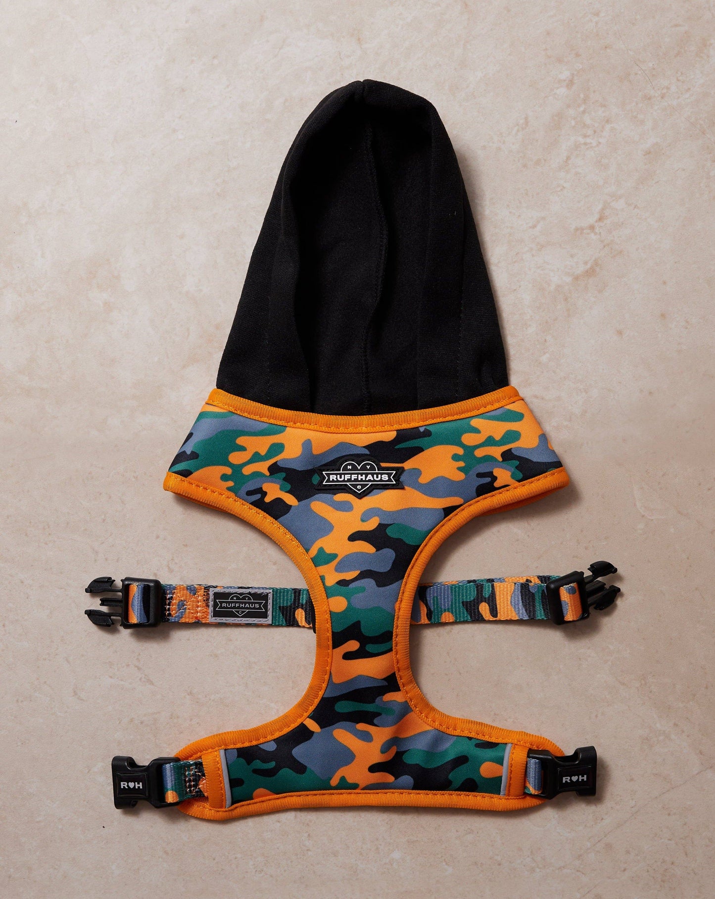 Ruff Huas - Camo QT Orange Hoodie Harness