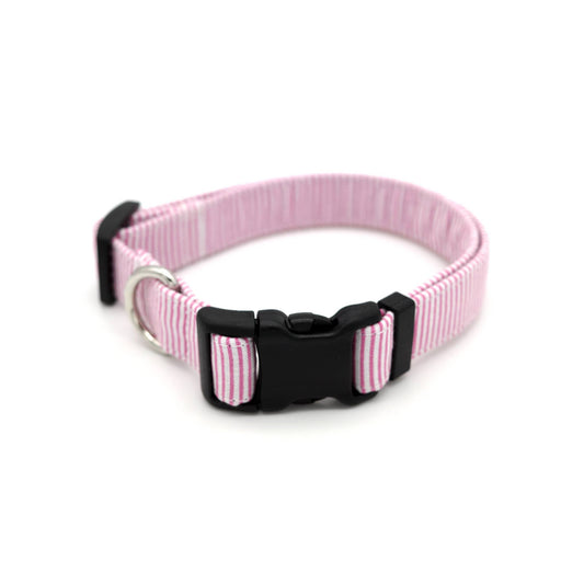 Pink Pinstripe Dog Collar