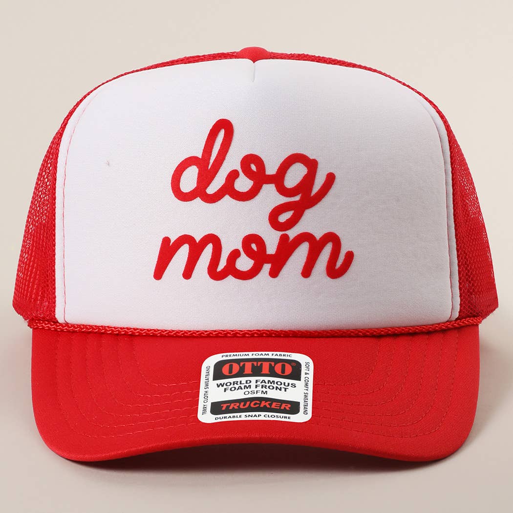 Dog Mom Letter Logo Printed Foam Mesh Back Cap