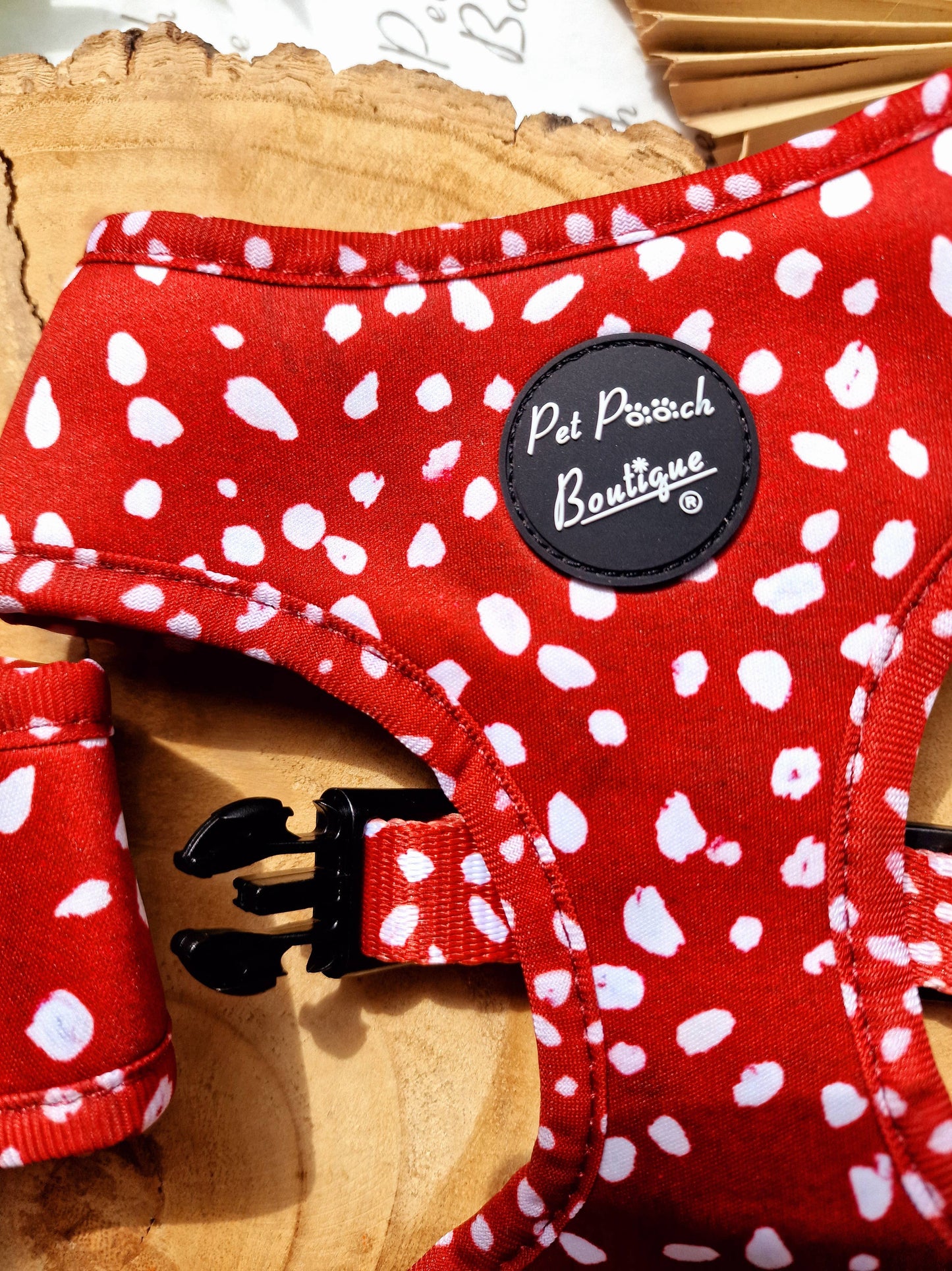 Poppy Toadstool Polkas Dog Harness With Optional Accessories