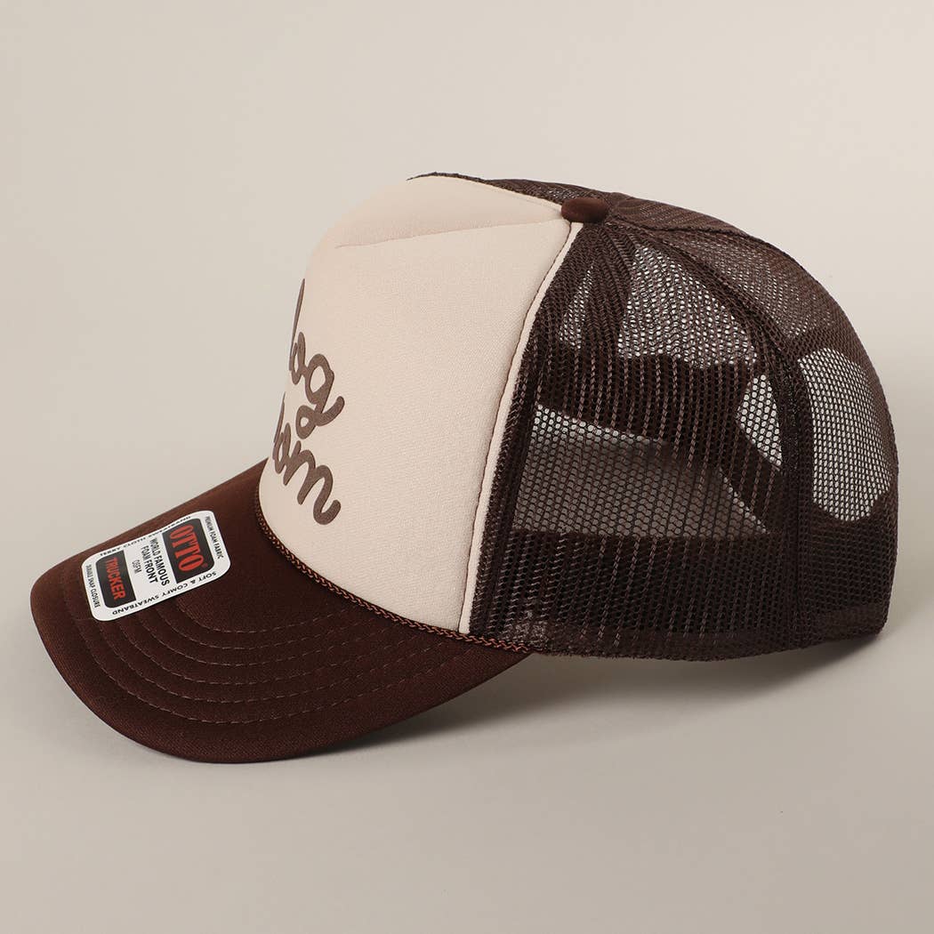 Dog Mom Letter Logo Printed Foam Mesh Back Cap