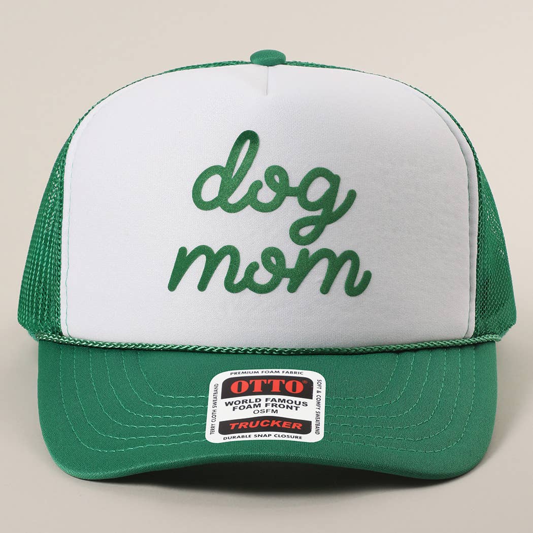 Dog Mom Letter Logo Printed Foam Mesh Back Cap