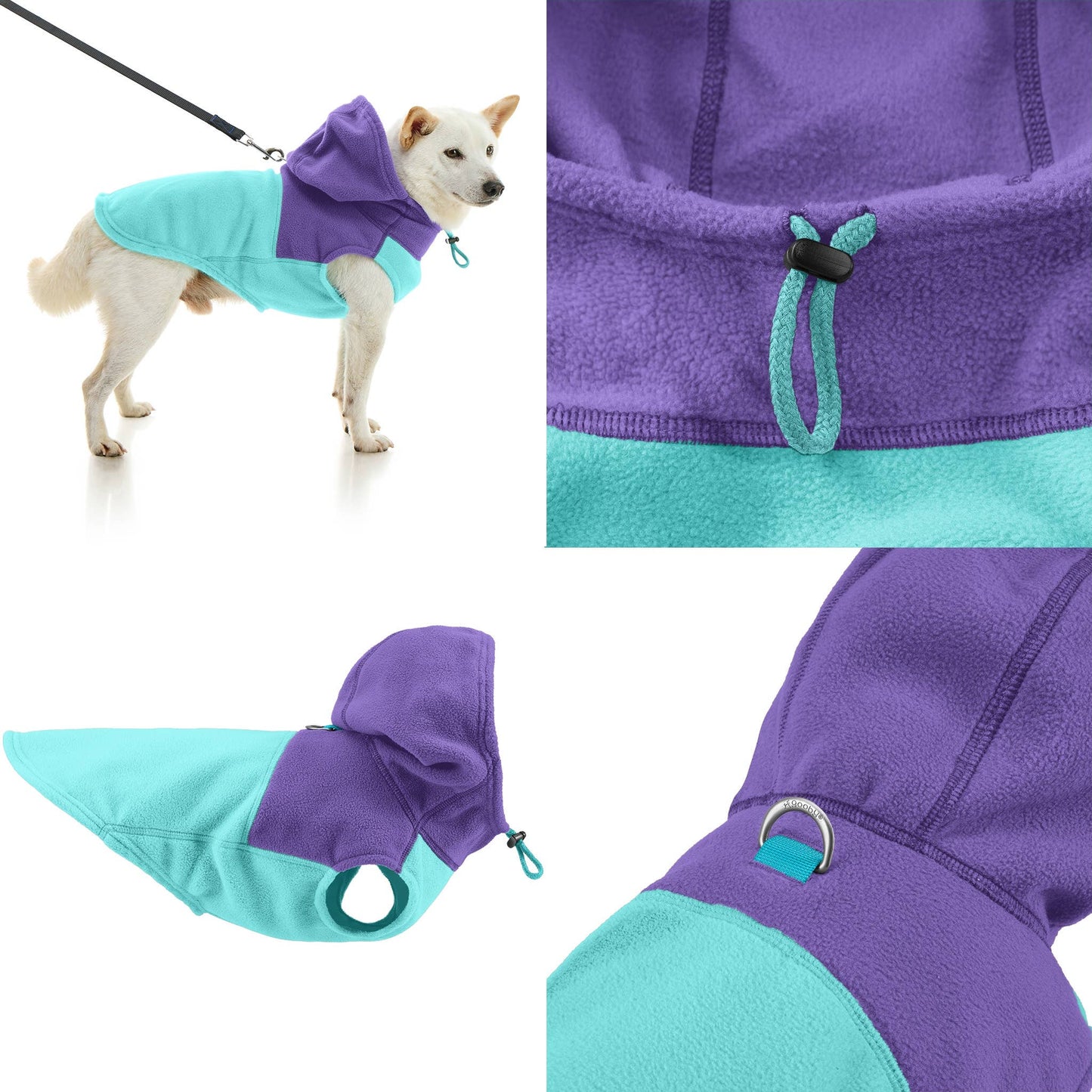 Gooby - Fleece Vest Hoodie Two Tone