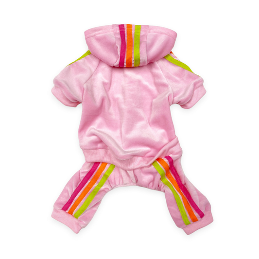 Pink Velour Dog Jogger