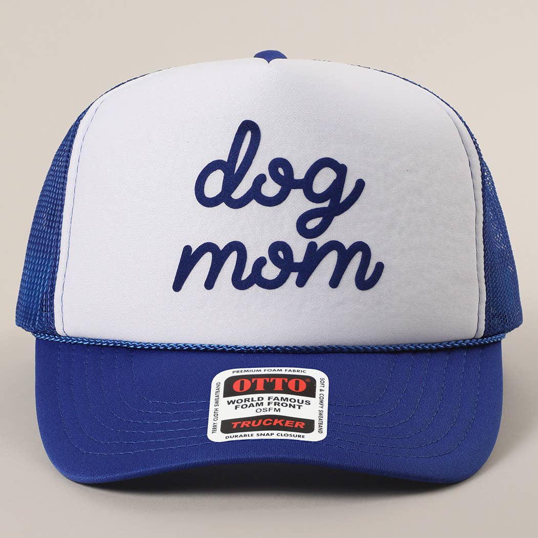 Dog Mom Letter Logo Printed Foam Mesh Back Cap