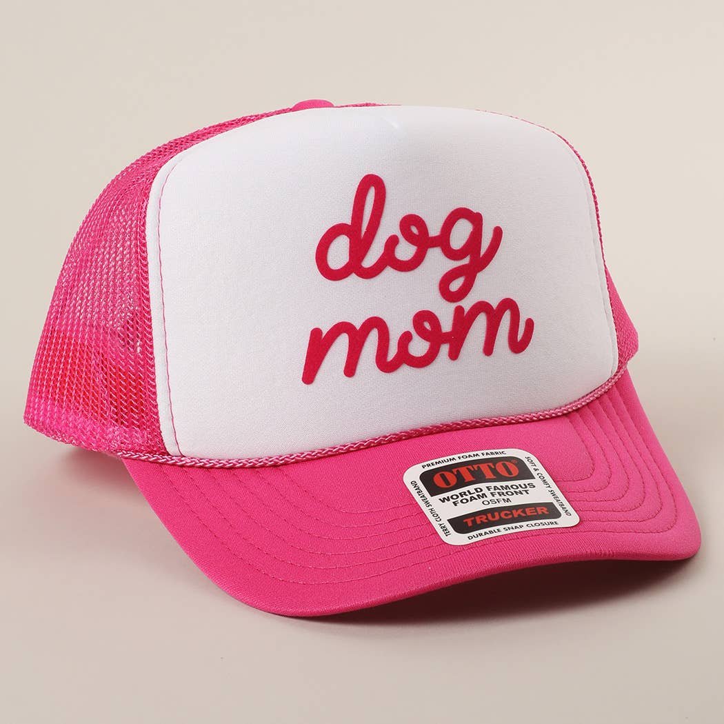 Dog Mom Letter Logo Printed Foam Mesh Back Cap
