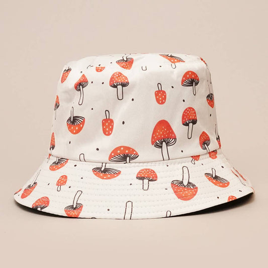 Mushroom Printing Sunshade Outdoor Bucket Hat