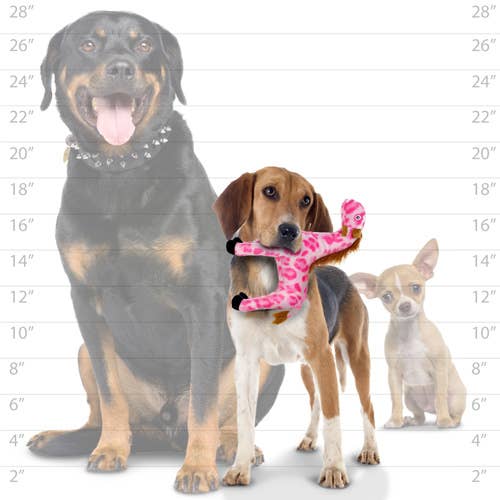Mighty Jr Safari Pink Giraffe, Plush, Squeaky Dog Toy