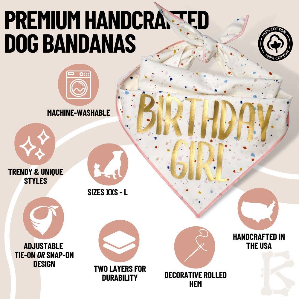 "Confetti" Birthday Girl and Birthday Boy Dog Bandana