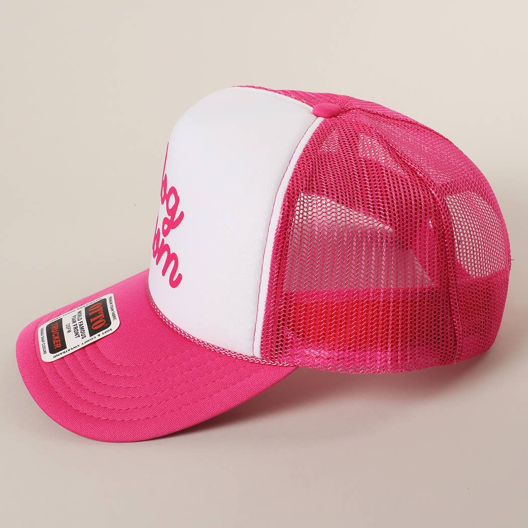 Dog Mom Letter Logo Printed Foam Mesh Back Cap