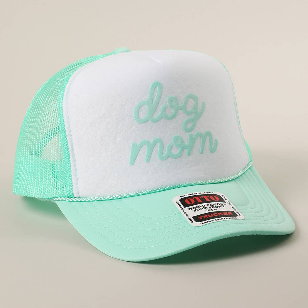 Dog Mom Letter Logo Printed Foam Mesh Back Cap