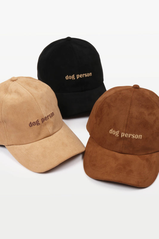 DOG PERSON Embroidery in Suede Fall Winter Baseball Cap