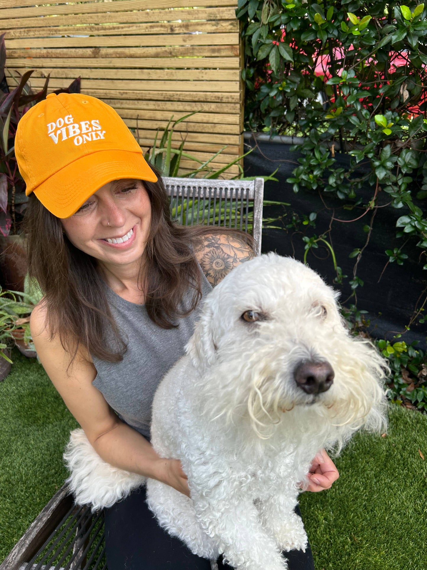 Dog Vibes Only Hat - Cream Stitch