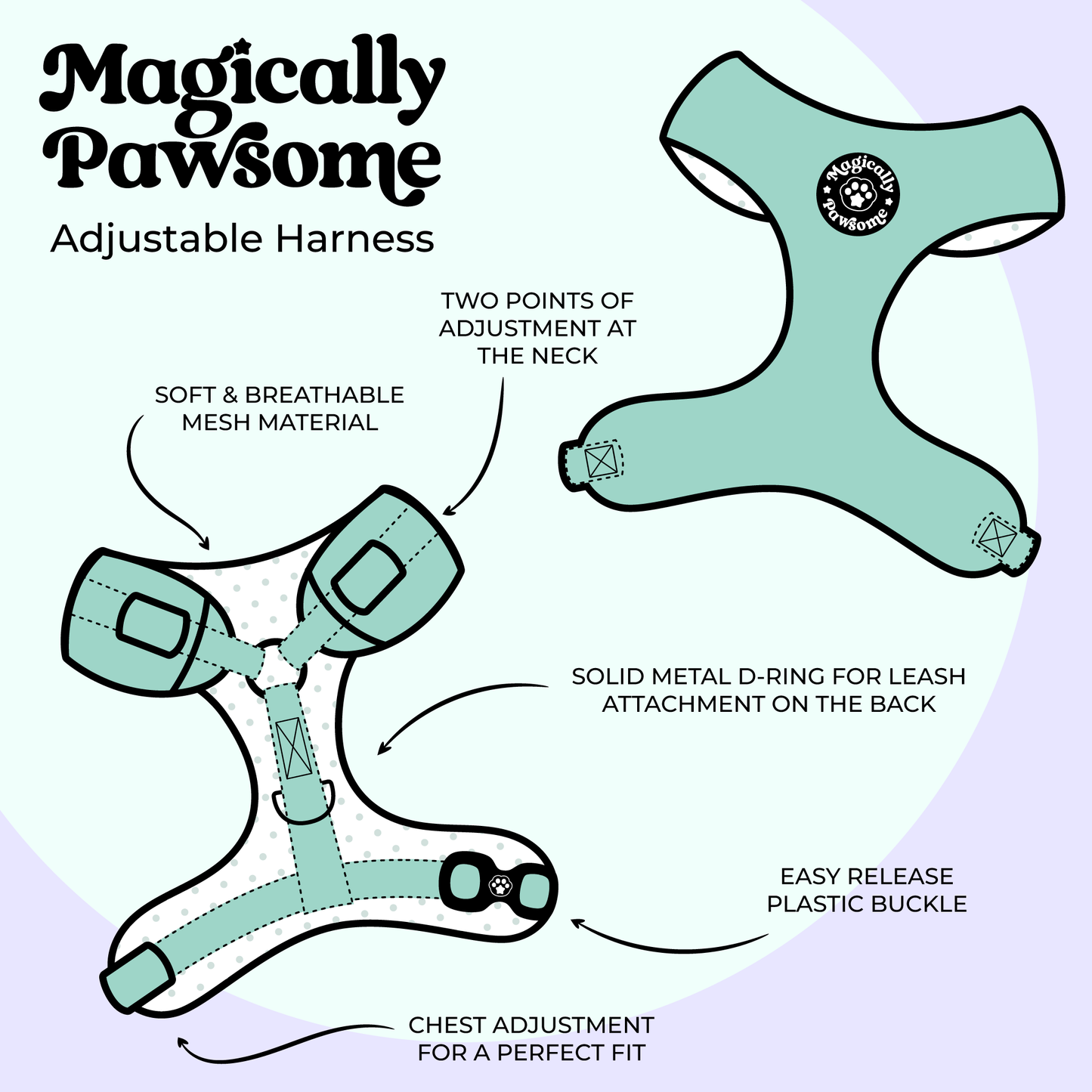 DOG ADJUSTABLE HARNESS - I'M FLAMAZING!