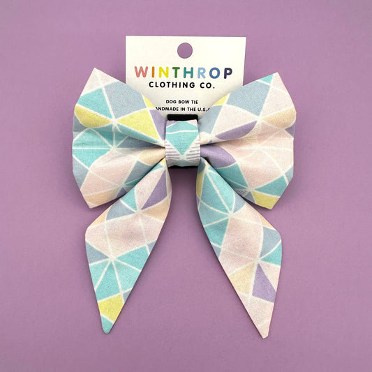 Pastel Easter Sailor Dog Bow
