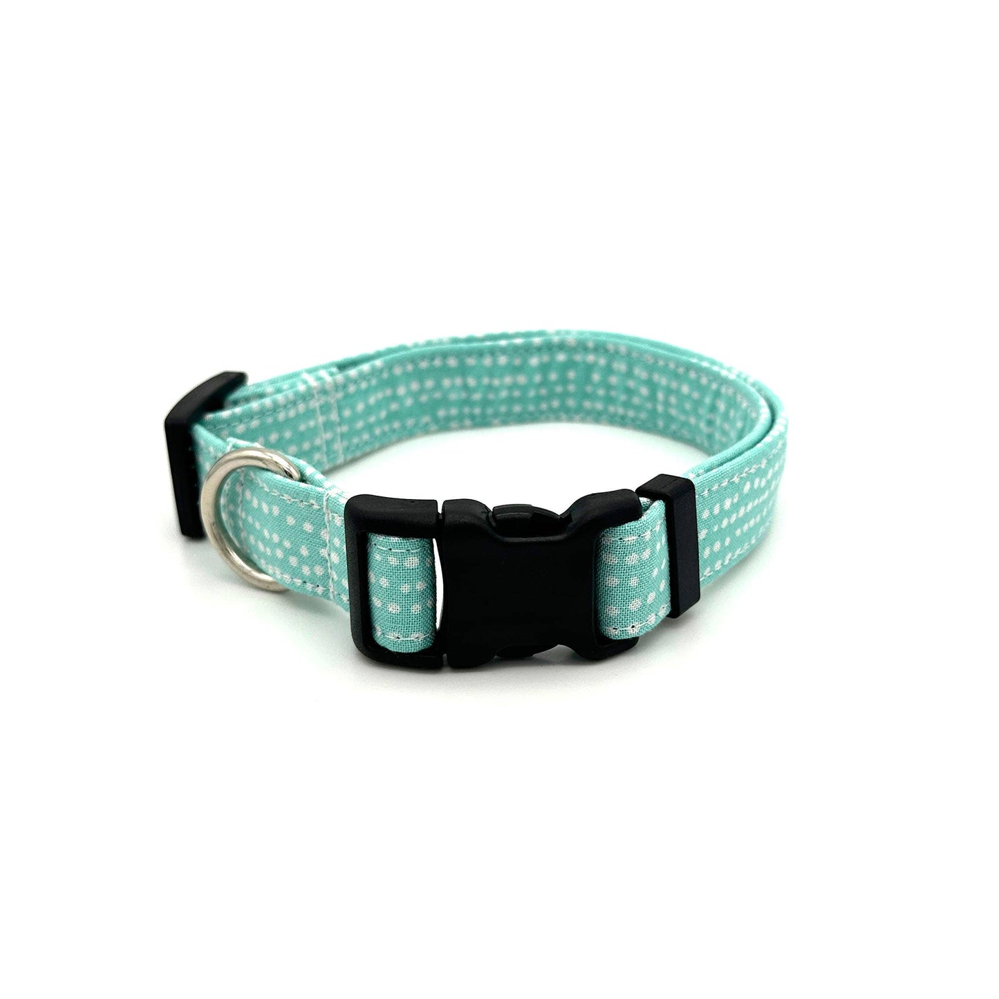 Aqua Polka Dot Dog Collar