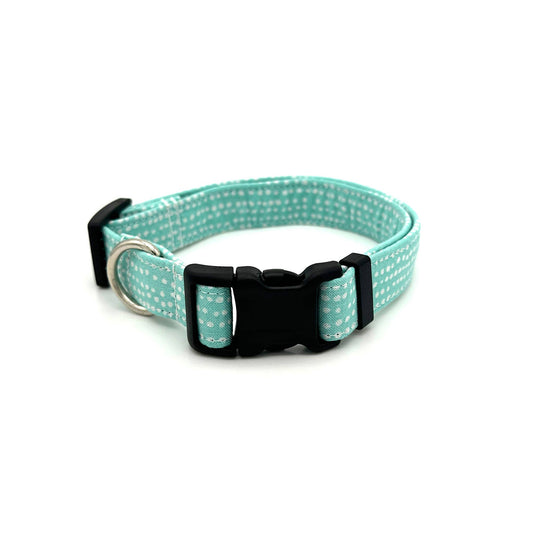 Aqua Polka Dot Dog Collar