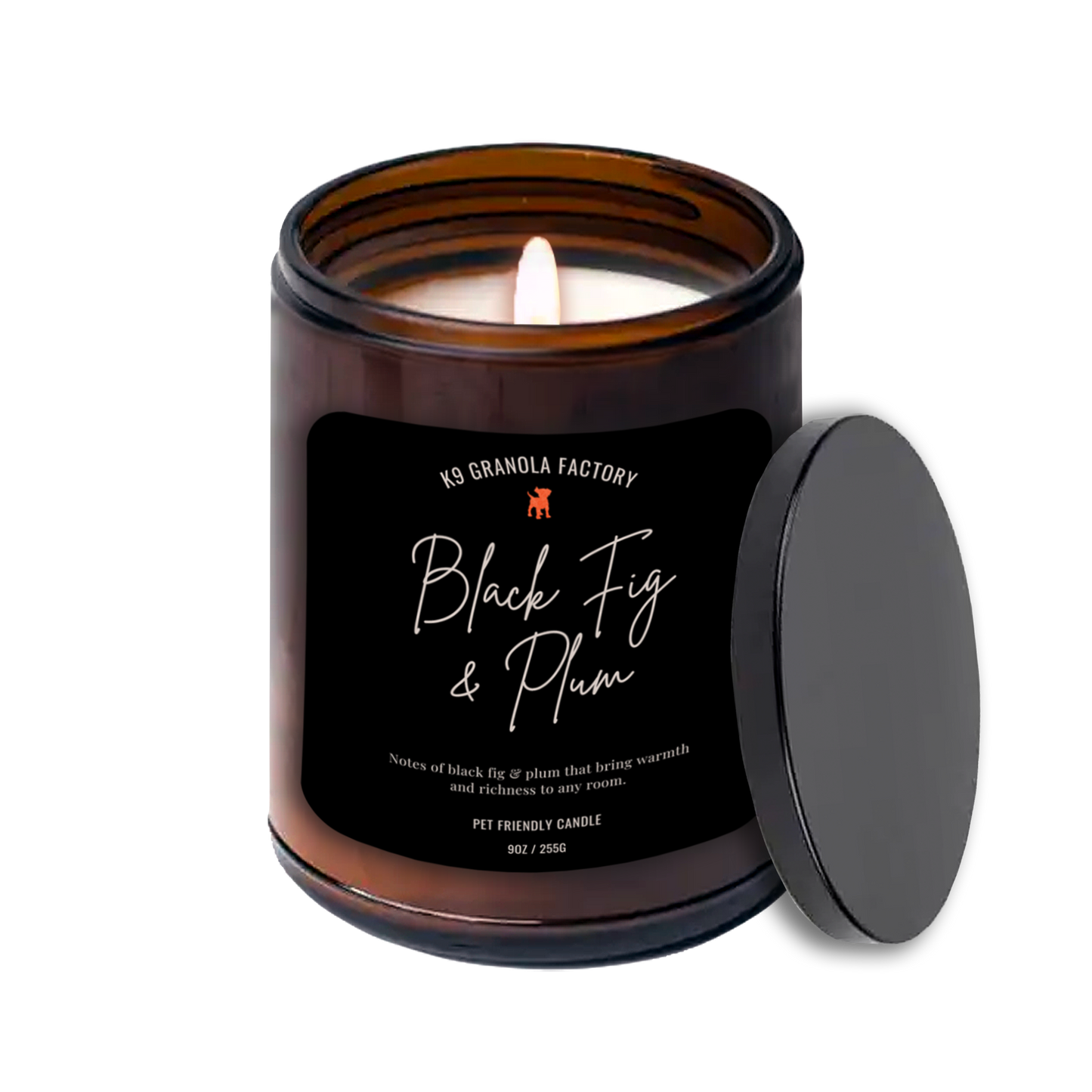 Pet Friendly SOY Candle, Odor Eliminator Black Fig Plum 9oz
