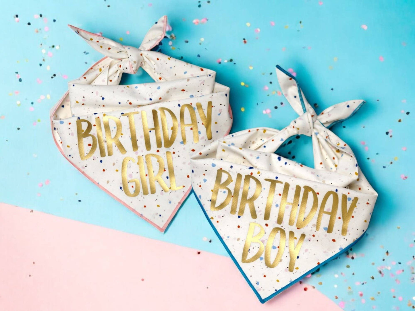 "Confetti" Birthday Girl and Birthday Boy Dog Bandana
