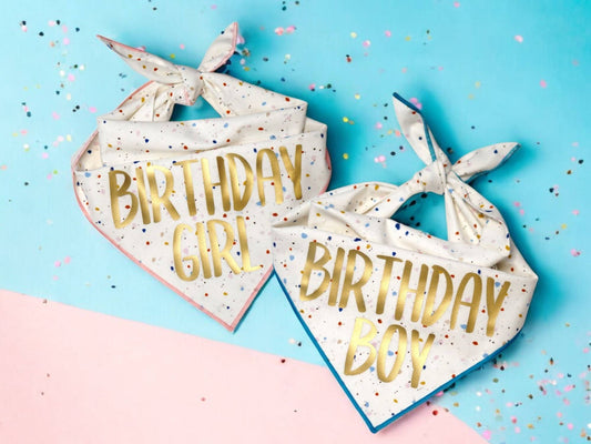 "Confetti" Birthday Girl and Birthday Boy Dog Bandana