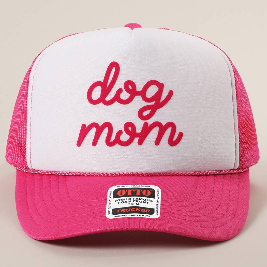 Dog Mom Letter Logo Printed Foam Mesh Back Cap