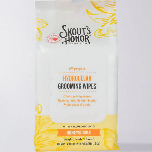 Skout's Honor Hydro-clear Honeysuckle Grooming Wipes