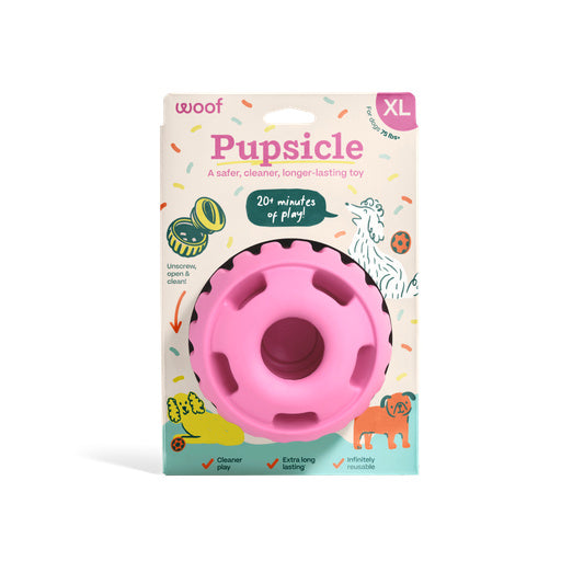 Woof Dog Toy Pupsicle Birthday Pink XLarge