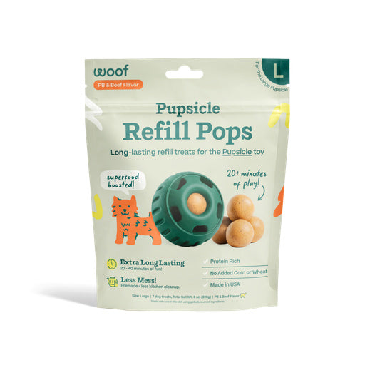 Woof Dog Treat Beef Pops Large 8 oz