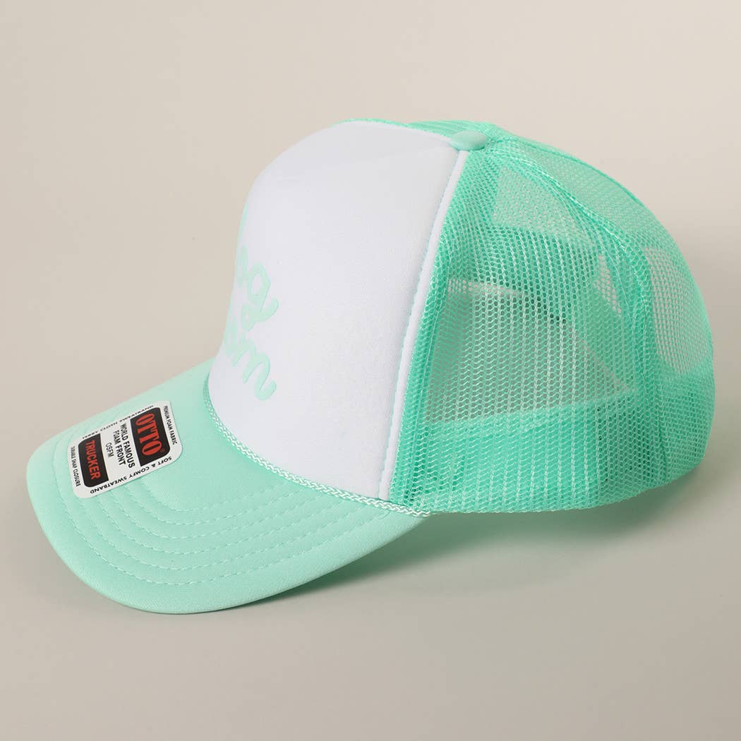 Dog Mom Letter Logo Printed Foam Mesh Back Cap