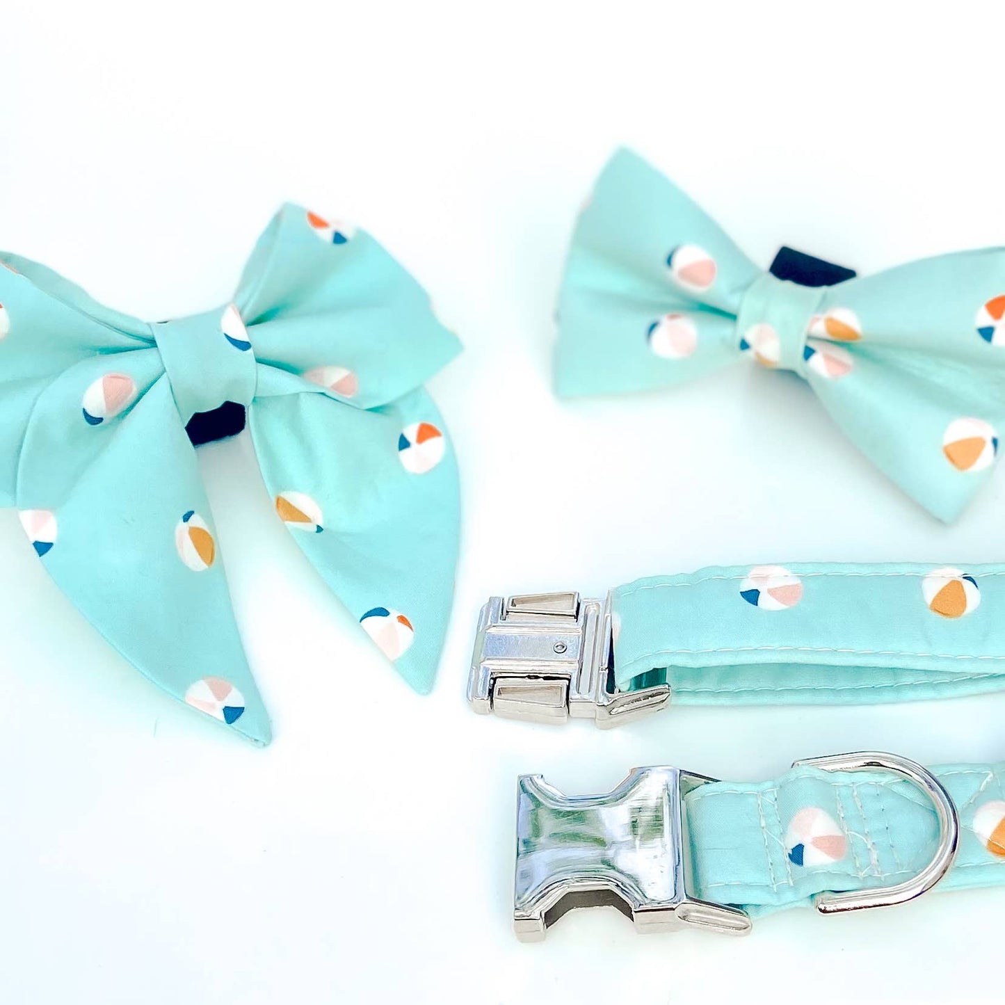 Beach balls summer aqua dog collar metal buckle