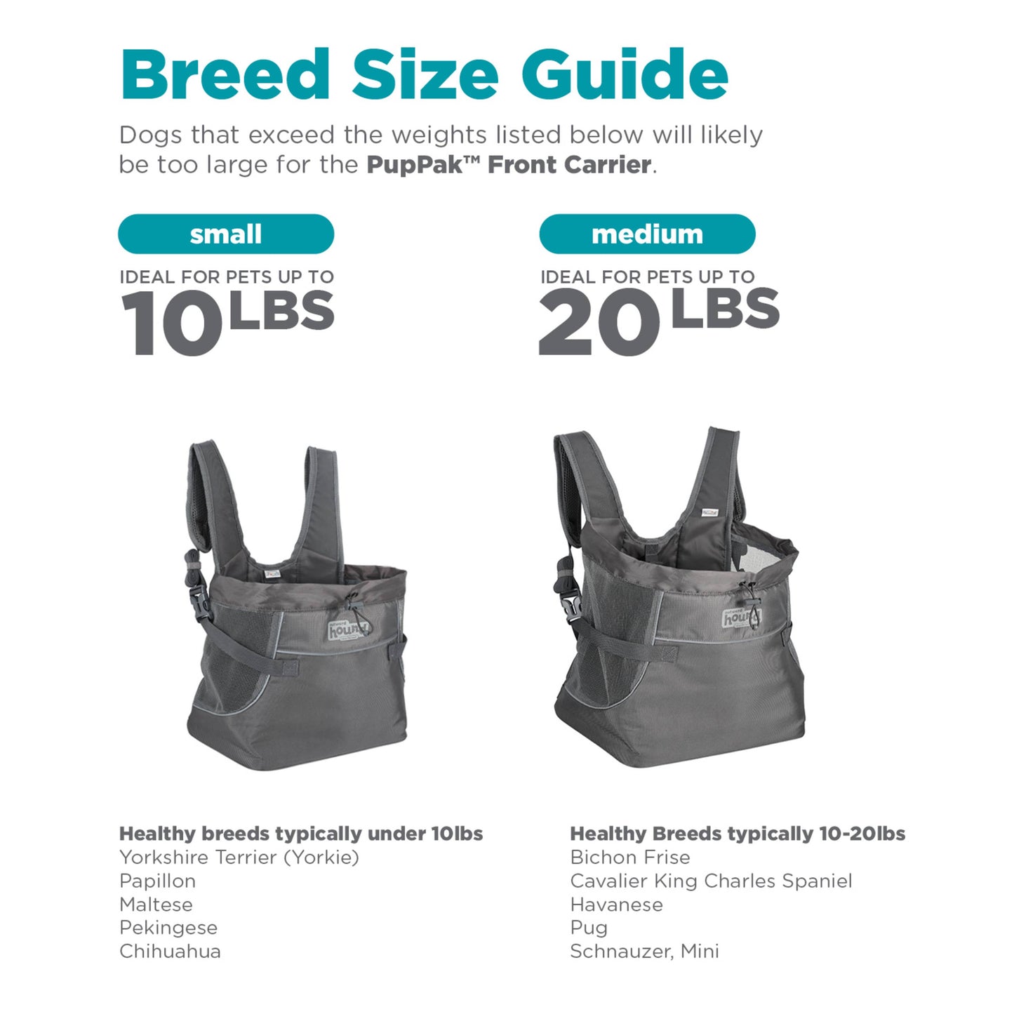 Outward Hound PupPak Dog Front Carrier Small Grey