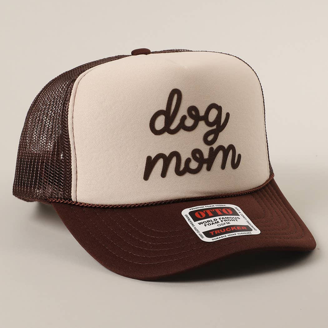 Dog Mom Letter Logo Printed Foam Mesh Back Cap