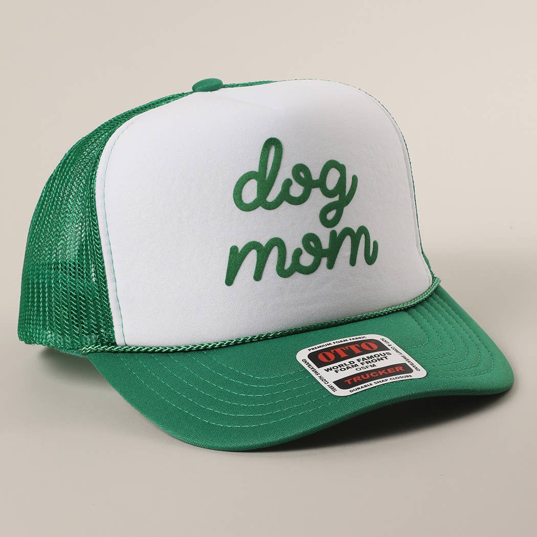 Dog Mom Letter Logo Printed Foam Mesh Back Cap