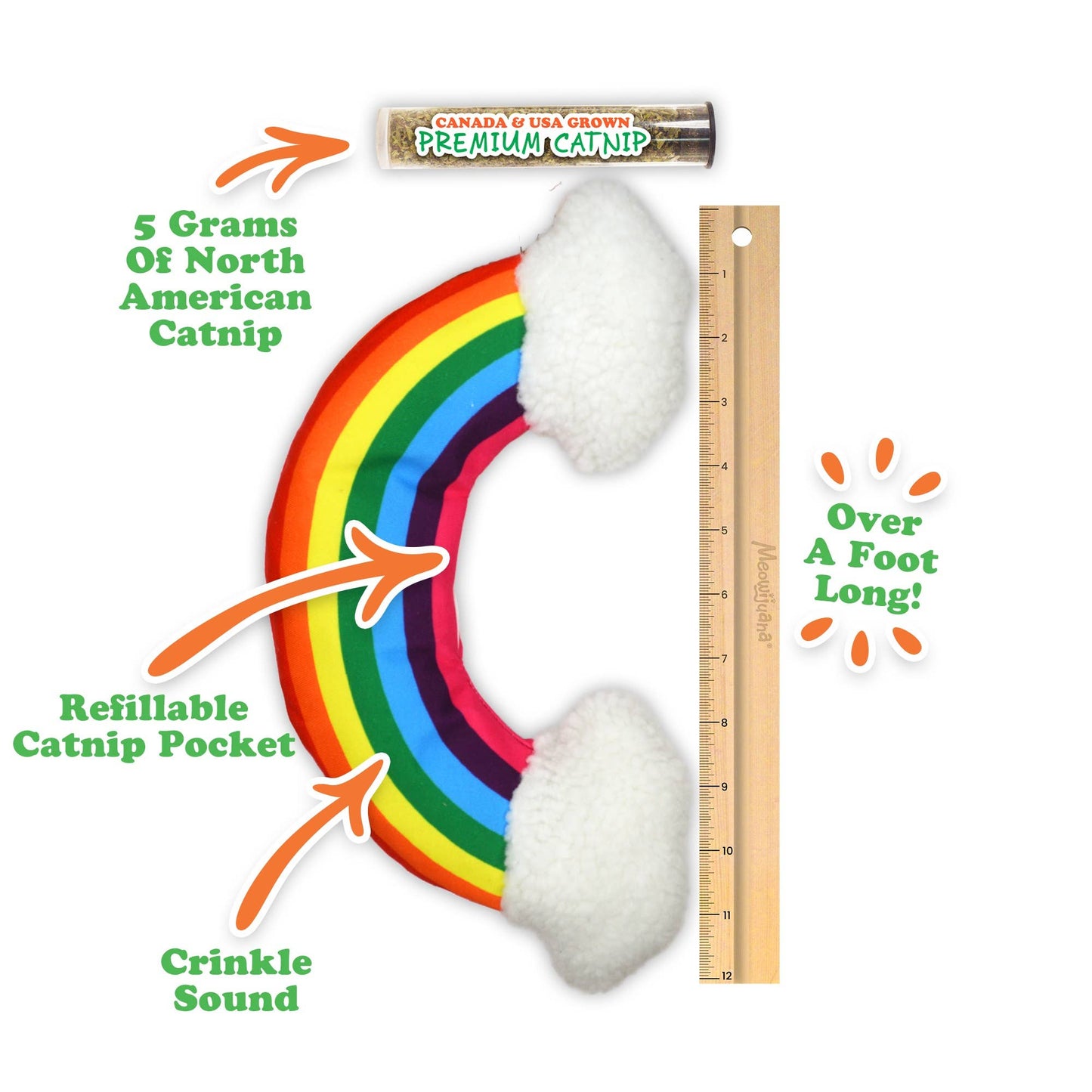Meowijuana Get "Kickin'" - Rainbow Kicker Cat Toy