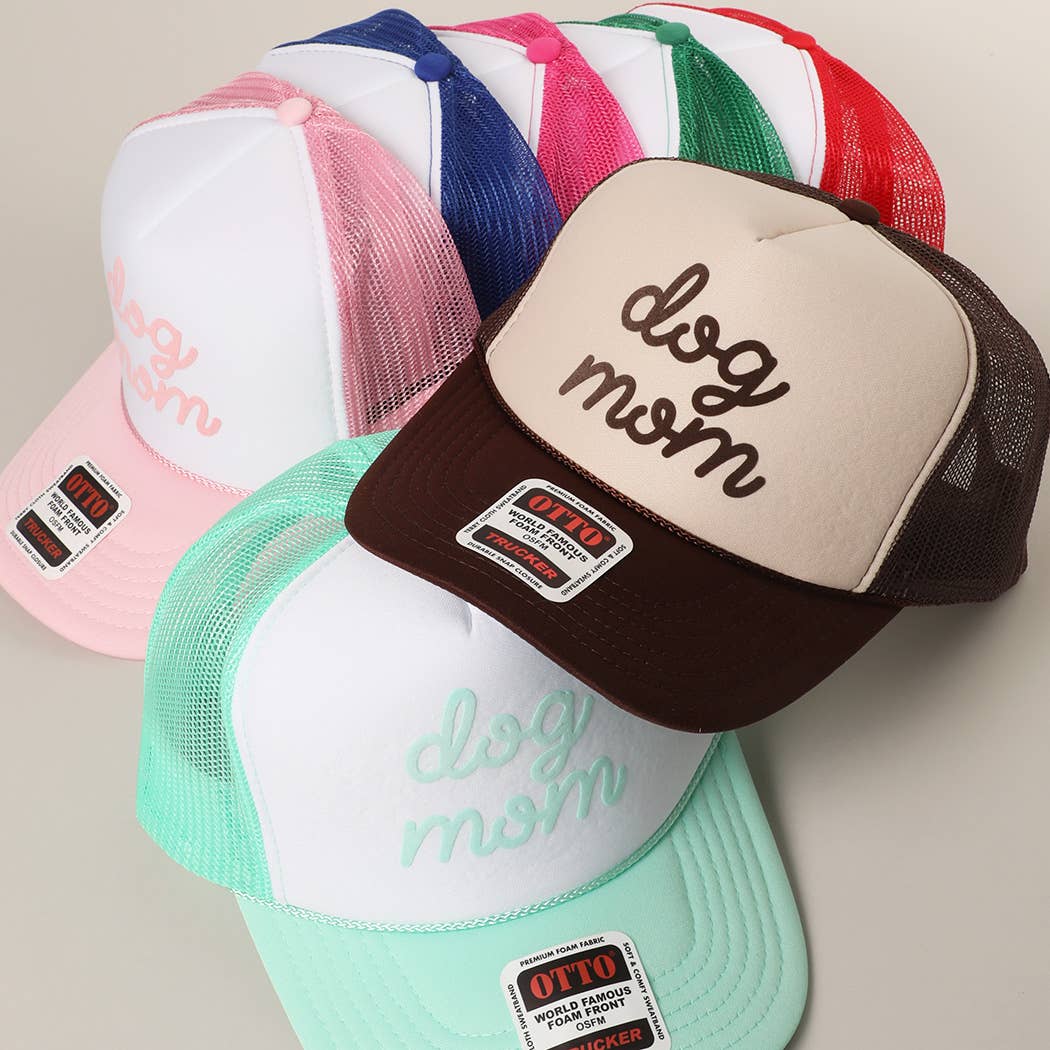 Dog Mom Letter Logo Printed Foam Mesh Back Cap